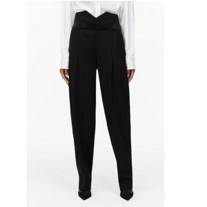 NWT ZARA Limited Edition Darted Trousers Tuxedo XS